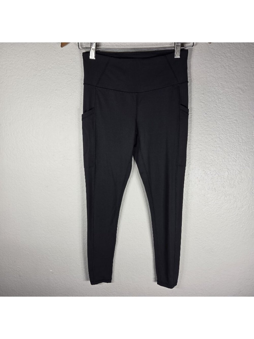 Prana Women's Size S Black Skinny Leggings Black Wide Waistband Pockets